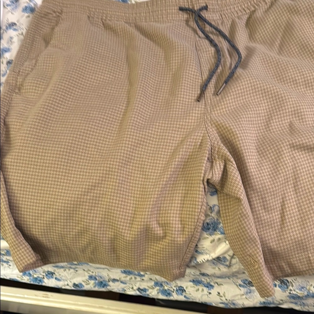 Brown Checkered Shorts